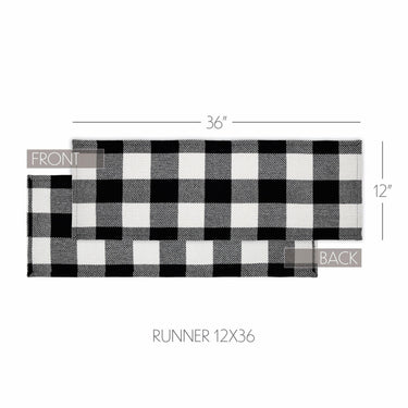 Annie Buffalo Check Black Runner 12x36 - The Fox Decor